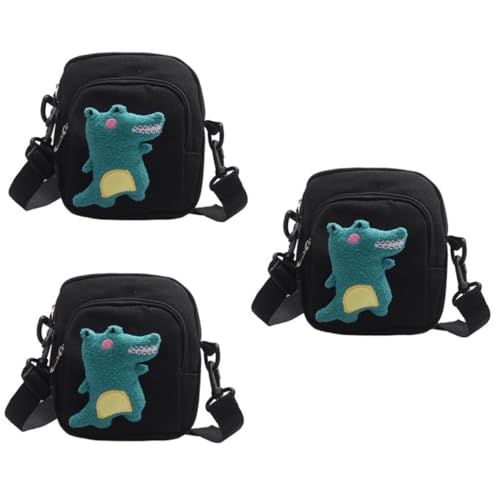 GALPADA 3stücke Dinosaur Pattern Canvas Crossbody Bag Für Damen Mini Schultertasche Trendige Messenger Bag Für Schule Und Freizeit Handtasche Für Mobiltelefone Und Accessoires von GALPADA