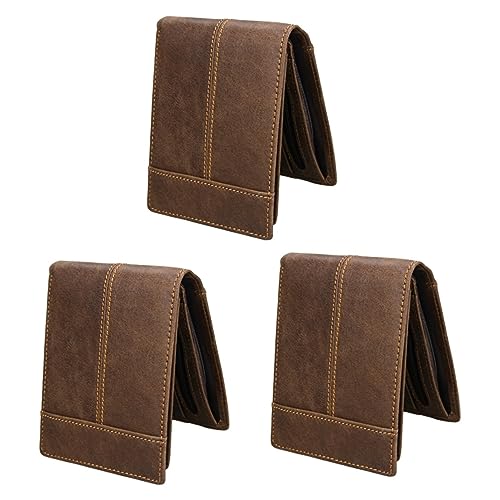 GALPADA 3 STK Zweifach Billeteras De Hombres Cuero Original Schlanke Bifold-geldbörse Zweiteilige Brieftasche Aus Leder Kredittasche Bifold Geldbörse Für Herren Mann Geldbeutel Kurz von GALPADA