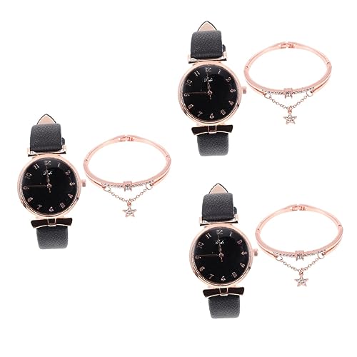 GALPADA 3sätze Damen Armbanduhr Und Armband Set Uhr Mit Funkelnden Details Für Besondere Anlässe Für Verstellbar Und Komfortabel Für Täglichen Gebrauch von GALPADA