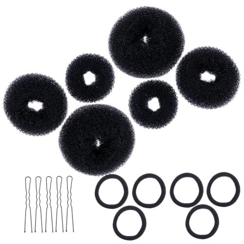 GALPADA 3 Sätze Haarknoten Zubehör U Förmige Haarspangen Hohe Elastizität Haargummis Haardonut Dutt Maker für Frauen Mädchen DIY Frisuren Styling von GALPADA