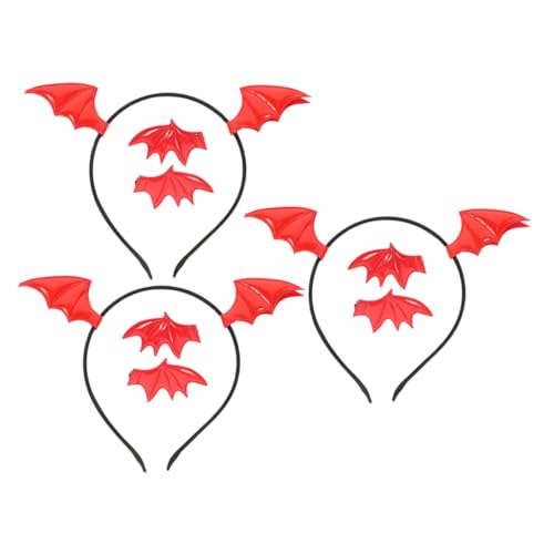 GALPADA 3satz Fledermaus-stirnbänder Für Damen Mit Clips Party-haar-accessoire Gothic-kopfbedeckung Fledermaus-kostüm-stirnband Für Halloween Und Tierparty von GALPADA