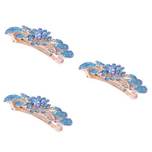 GALPADA 3 Stk Haarspangen für Frauen spring hair clips haarspange mit kristallen Blaue Haarspange Haarklammer Haarnadel Frühlingshaarspangen Haarspange Haare hoch Federbügel Fräulein von GALPADA