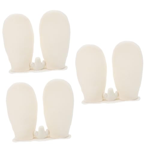 GALPADA 3 Stk Hasen Ohren Zubehör für Snowboardhelme Helm Hasenohr Dekoration Helmdekor-Zopf Saughelm-Zubehör kaninchenohren rabbit ears schöner Hasenohrdekor Helm Tierohr Stoff Weiß von GALPADA