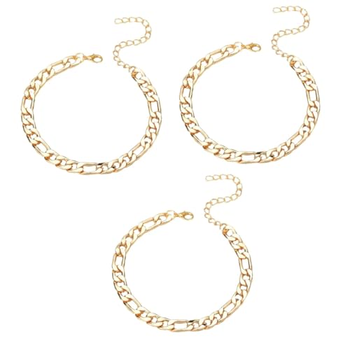 GALPADA 3stücke Punk Style Fußkette Goldene Fußschmuck Kette Für Strandpartys Hochzeiten Und Alltag Ankle Chain Für Damen von GALPADA