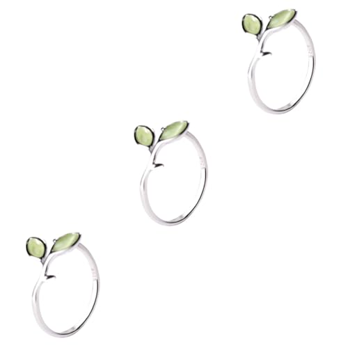 GALPADA 3 Stk Fingerring filigraner Blattring Damenring verstellbarer Manschettenring offener Zehenring Ringe kreativer Ring Fingerschmuck Sterling Silber Spaltring S925 von GALPADA