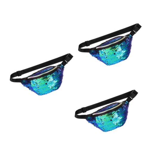 GALPADA 3 Stück Damen Bauchtasche mit Pailletten Kleine Gürteltasche für Frauen Leichte Hüfttasche mit Großem Fassungsvermögen Modische Umhängetasche für Alltag Sport und Reisen von GALPADA