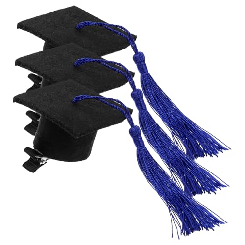 GALPADA 3 Stück Doktorhut Haarnadel Mädchen Haarzubehör Haarklammern Stifte Clips Doktor Haarnadeln Mini-hut-haarspange Haarspangen Kappendekoration Erwachsene Blau von GALPADA