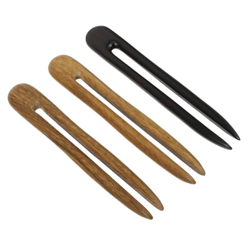 GALPADA 3stücke U-haarnadel Aus Holz Retro Design Dekorative Haarpin Für Frauen Handgefertigt Aus Ebenholz Und Sandelholz Natürlicher Duft Glatt Und Poliert von GALPADA