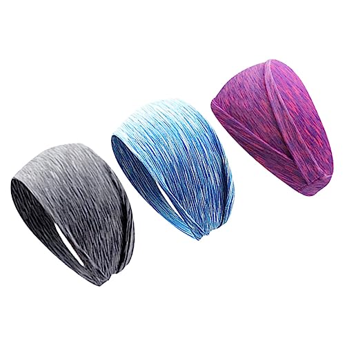 GALPADA 3 Stück Elastisches Sport Stirnbänder Damen Atmungsaktiv Schweißabsorbierend Haarband für Yoga Fitness Laufen Outdoor Aktivitäten Angenehm Tragbar Schnell Trocknend Dehnbar von GALPADA
