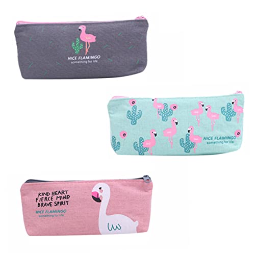 GALPADA 3 Stück Flamingo Federmäppchen Teiliges Canvas Großes Stifteetui für Schüler Mäppchen für Schreibwaren und Stifte Niedliches Design für Ordnung im Schulalltag Zufällige Farbe GALPADA 3 Stück Flamingo Federmäppchen Teiliges Canvas Großes Stifteetui für Schüler Mäppchen für Schreibwaren und Stifte Niedliches Design für Ordnung im Schulalltag Zufällige Farbe von GALPADA