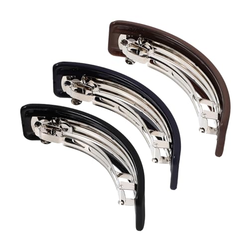 GALPADA 3 Stück Haarklammern für Damen Hochwertige Friseurschmuck für Dickes Haar Rutschfeste Clips für Tägliche und Festliche Anlässe Schwarz Dunkelbraun von GALPADA