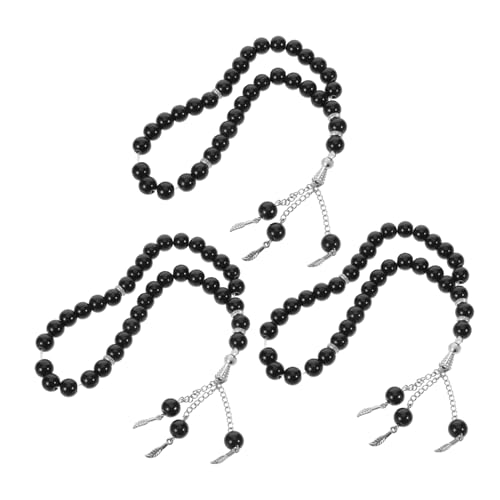 GALPADA 3stücke Traditionelle Muslimische Gebetsperlenkette Gebetskette Für Männer Und Frauen Handgehaltene Perlen Für Gebetsrituale Leicht Tragbar Religiöser Schmuck Für Zeremonien von GALPADA