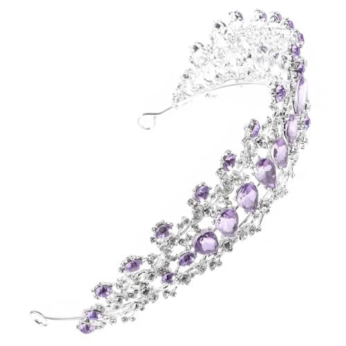 GALPADA Torten Krone Kronen Aus Flieder 3 Stück Kopfschmuck Für Frauen Strass Krone Roségold Feenkrone Mädchenkrone Hochzeitskronen Und Diademe Brauthalskette Brautkrone Kuchen Silber von GALPADA