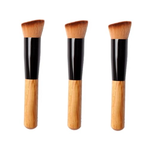 GALPADA 3 Stück Profi Make up Pinsel für Foundation und Lose Puder Kompakt Vielseitig Einsetzbar Weich für Alltag Reise und Professionelle Anwendung Geeignet für Frauen Zufällige Farbe von GALPADA