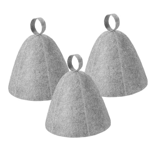 GALPADA 3 Stück Saunahut aus Dickem Filz Wasserabsorbierend Atmungsaktiv mit Aufhängeöse Wiederverwendbar für Sauna Dampfbad Badhaus Komfortable Kopfbedeckung für Damen und Herren von GALPADA