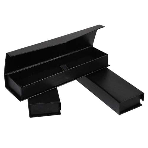 GALPADA 3 Stück Schwarze Stiftbox mit Klappdeckel Kompakte und Sichere Aufbewahrung für Kugelschreiber Füller und Schreibgeräte Stilvolle Geschenkverpackung für Büro und Zuhause von GALPADA