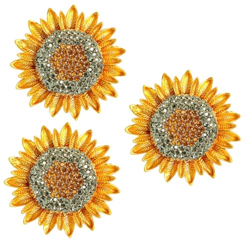 GALPADA 3St Sonnenblumen-Brosche weihnachtsgeschenke weihnachts präsente Pflanzendekor Pin-Ästhetik Anstecknadel für Rucksäcke die Blumen schmücken Blumenbrosche Stift Fräulein von GALPADA