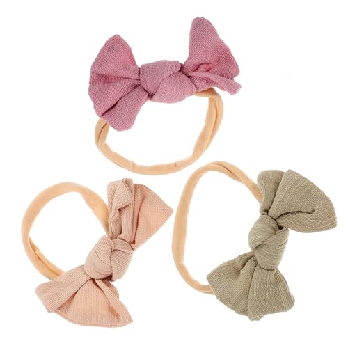 GALPADA 3 Stück Stirnbänder mit Großem Schleifen Design Elastisch und Sanft Bequeme Kopfbedeckung für Neugeborene und Kleinkinder Vielseitiger Haarschmuck für Geburtstage und von GALPADA