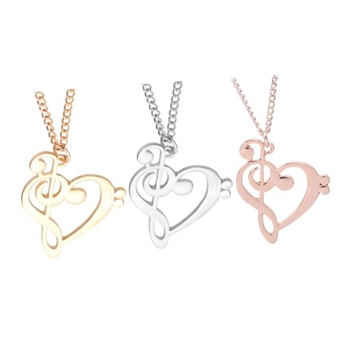GALPADA 3 Stück Teiliges Alloy Halsketten mit Herzanhänger Leichte Sweater Necklace Schmuck Langlebig Hautfreundlich Modisch für Damen Vielseitig Kombinierbar für Besondere Anlässe von GALPADA