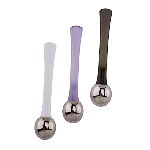 GALPADA 3 Stück Teiliges Augenmassage mit Creme Löffel für Augenpflege Augenringe Fördert Hautstraffung Ergonomisch Tragbar in Weiß Dunkelgrün und Transparent von GALPADA