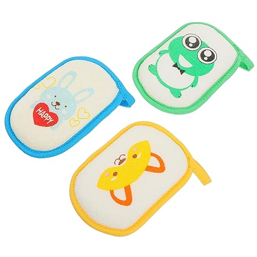 GALPADA 3 Stück Teiliges Badetuch aus Weicher Waschlappen mit Niedlichem Cartoon Design für Angenehmes Badeerlebnis für Kleinkinder und Junge Mädchen Geeignet von GALPADA