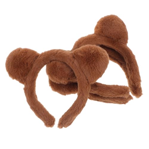 GALPADA 3 Stück Teiliges Braunes Bärenohren Stirnband aus Weichem Material Bequemes Haarreif für Damen und Mädchen für Halloween Cosplay Partys und Täglichen Gebrauch von GALPADA