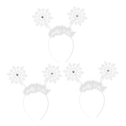 GALPADA 3 Stück Teiliges Haarband Schneeflocken Haarreif Haarschmuck Mädchen Festlich Elegant für Weihnachten Geburtstag Karneval Cosplay und Alltag von GALPADA