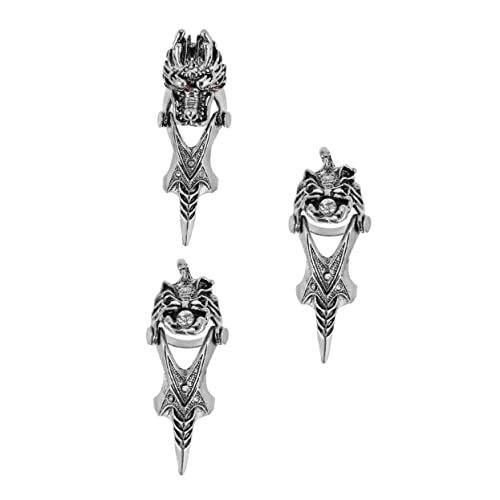 GALPADA 3 Stück Teiliges Herren ring Drachenkopf motiv Übergroße Gelenkringe aus Stilvolle Finger Gelenkringe für Streetwear Party und Alltag Retro und Auffälliger Schmuck von GALPADA