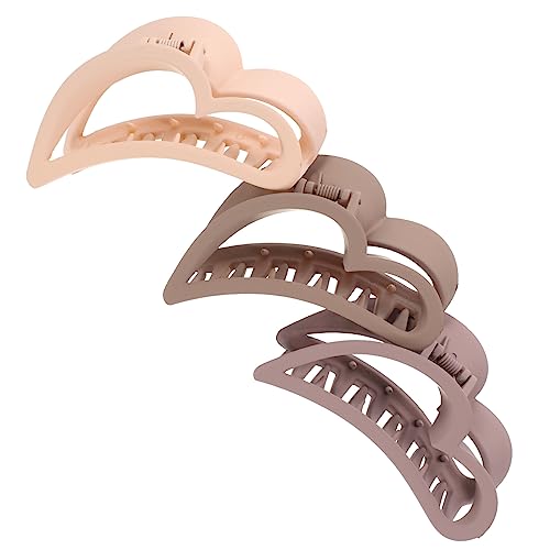 GALPADA 3 Stück Teiliges Herz Haarspangen für Damen Rutschfeste Haarklammern Farben Dahlienrot Khaki Blush für Alltag Partys und Besondere Anlässe von GALPADA