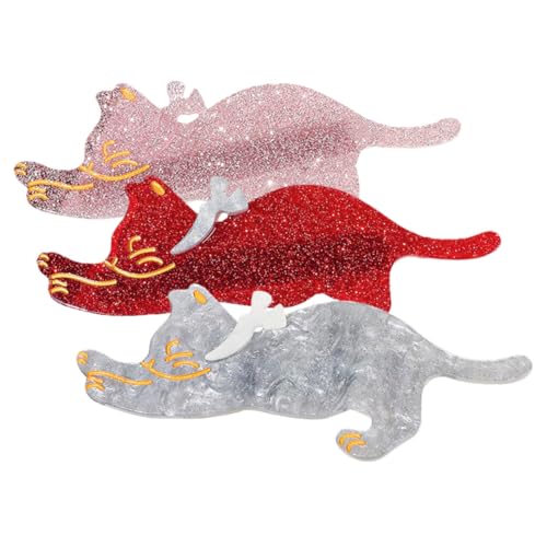 GALPADA 3stücke Haarspange Katze Haarspangen Acryl Entenschnabel Clip Haar Frisur Clip Haar Dekoration Styling Werkzeug Für Frauen Und Mädchen von GALPADA
