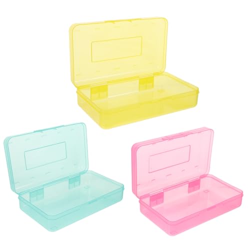 GALPADA 3 Stück Teiliges Kunststoff Federmäppchen Transparent Stiftebox Robuste Aufbewahrung für Stifte Marker und Schreibwaren für Schule Büro und Schreibtisch Organizer von GALPADA