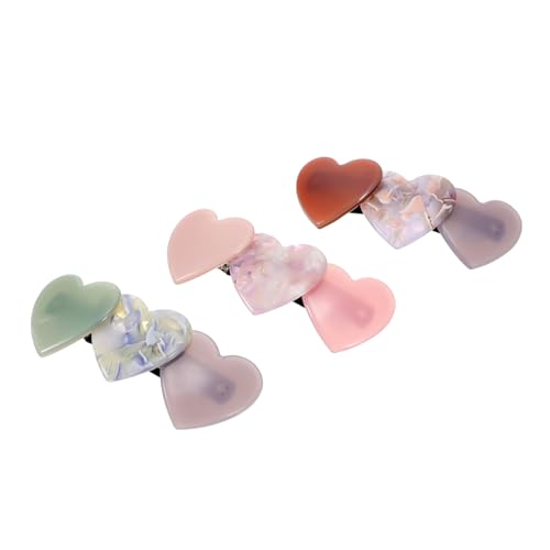 GALPADA 3stücke Herz-stil Haarnadel Frühling Haar Clip Für Damen Langlebiges Und Bequem Zu Bedienendes Haarzubehör Passend Für Jede Jahreszeit Und Haarfarbe von GALPADA