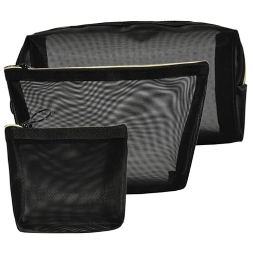 GALPADA 3 Stück Teiliges Mesh Kosmetiktaschen Transparent Multifunktional Kulturbeutel Reisebeutel für Mädchen Praktische Aufbewahrung von Kosmetik und Alltagsgegenständen von GALPADA