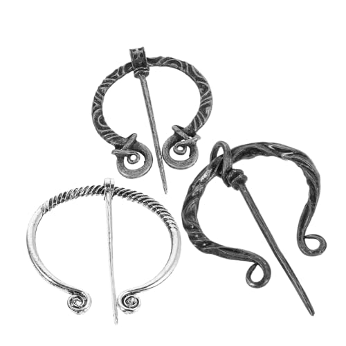 GALPADA 3 Stück Teiliges Mittelalterliches Wikinger broschen set aus Metall Langlebige Renaissance schalspange Sichere Umhang anstecknadel für Tücher Schals und Tägliche Party outfits von GALPADA