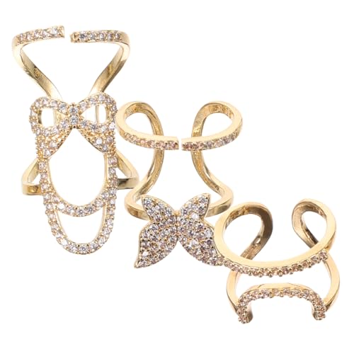 GALPADA 3stücke Nagelringe Für Frauen Fingernagelringe Nail Art Schmuck Nagel Ringe Für Acrylnägel Fingernagelringe-schmuck von GALPADA