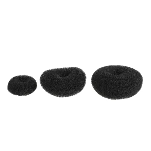 GALPADA 3 Stück Teiliges Nylon Hair Bun Maker in Schwarz Weicher Donut Haarknoten Former Schonend für Haartypen Einfache Anwendung für Schnelle Stylische Dutts bei Frauen und Mädchen von GALPADA