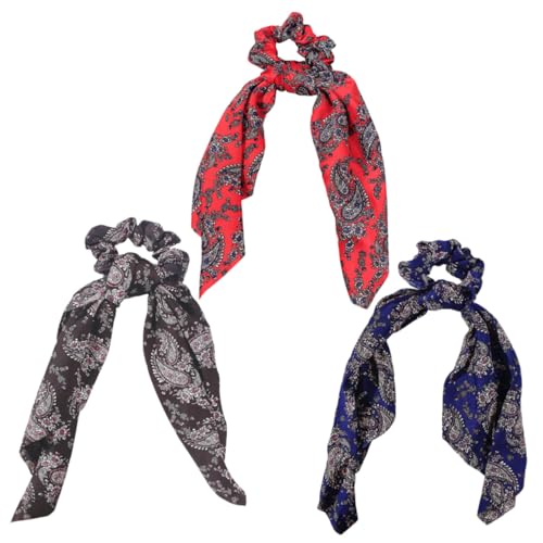 GALPADA 3 Stück Teiliges Retro Haarring mit Langem Chiffon Modische Ponytail Haargummis für Damen Elastische Haarschleifen in Zufälligen Farben Stilvolle Haarschmuck Zufällige Farbe von GALPADA