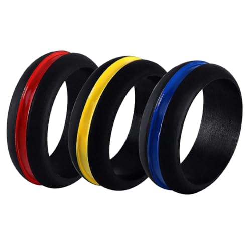 GALPADA 3 Stück Teiliges Silikon Paarring Schmuckringe für Damen und Herren Kratzfest Langlebig Vielseitig als Verlobungs Hochzeits und Freundschaftsringe Geeignet von GALPADA