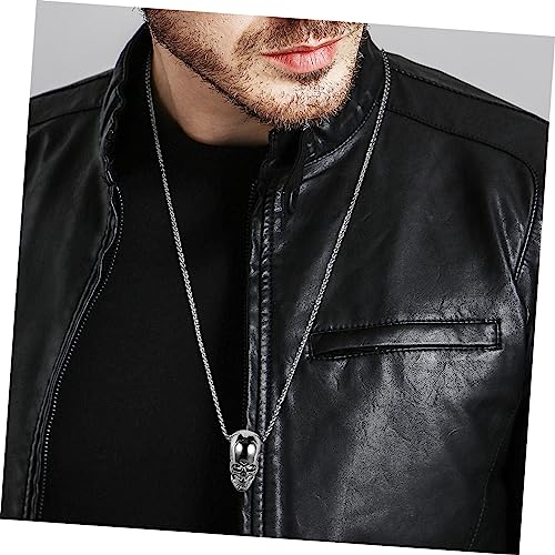 GALPADA 3 Stück Teiliges Skull Halsketten Herren Gothic Anhänger Ketten in Silber Gold Schwarz Langlebig Leicht Modisch für Alltag Halloween Cosplay Party von GALPADA
