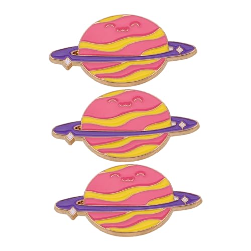 GALPADA 3stücke Wunderschöne -reversnadel Für Junge Mädchen Dekorative Planet-etiketten Cartoon-aufnäher Für Rucksäcke Und Weltraum-partydekorationen Zinnlegierung Planeten-nadeln von GALPADA