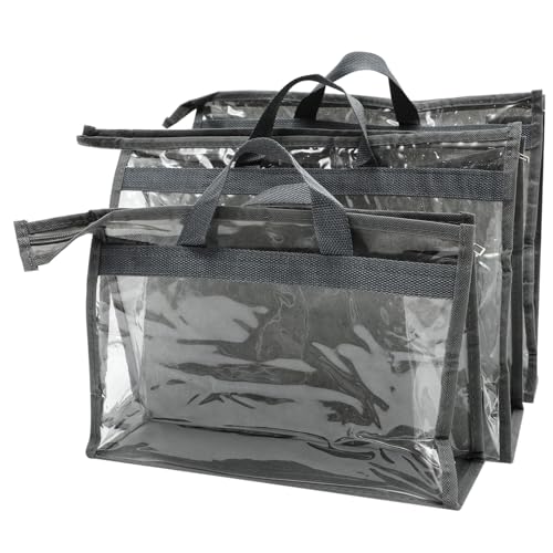 GALPADA 3 Stück Teiliges Transparentes Handtaschen Organizer aus Langlebigem PVC und Feuchtigkeitsgeschützt mit Reißverschluss und Griff Vielseitig für Aufbewahrung und Schutz von von GALPADA