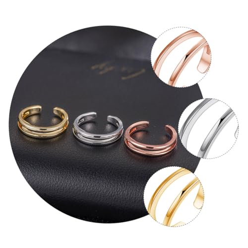 GALPADA 3 Stück Teiliges Verstellbares Fuß und Zehenring aus Knöchelringe in Weiß Gold und Roségold Eleganter Schmuck für Damen Vielseitiges Accessoire für Alltag und Party von GALPADA