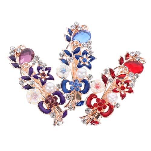 GALPADA 3 Stück Teiliges Weihnachts Haarspangen mit Funkelnden Strasssteinen und Perlen Haarschmuck Clips für Damen und Mädchen Vielseitig für Verschiedene Frisuren und Festliche Anlässe von GALPADA