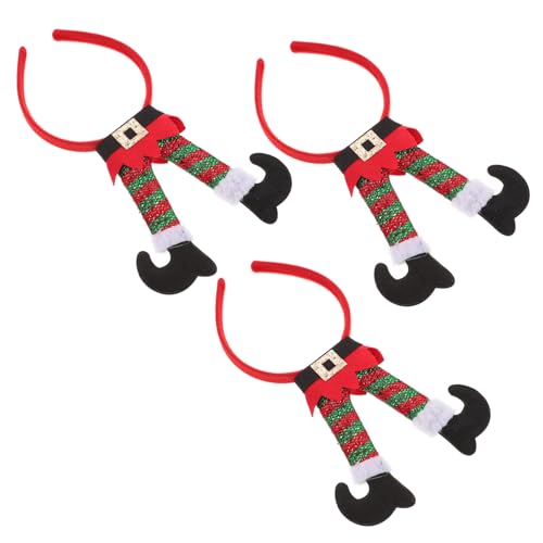 GALPADA 3 Stück Teiliges Weihnachtsstirnband Weiche Haarschmuck Weihnachtskopfbedeckung für Flexible Bequeme und Langlebige Haarreifen für Weihnachtsfeiern und Kostümpartys von GALPADA