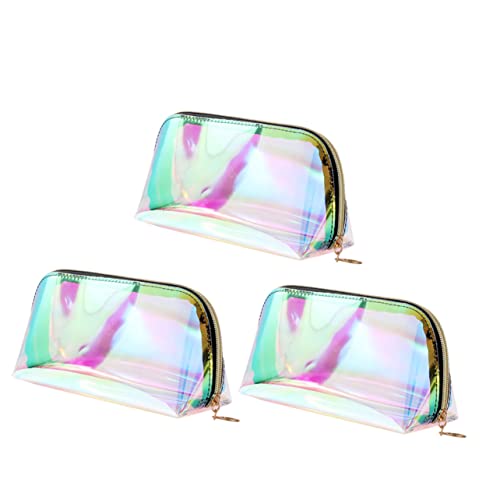 GALPADA 3 Stück Teiliges wasserdichte Transparente Kosmetiktaschen aus Leichtem Material Kompakte Make Up Organizer Reise und Toilettaschen mit Reißverschluss für Damen für Urlaub und von GALPADA