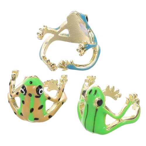 GALPADA 3stücke Froschring Verstellbar Für Damen Aus Zinklegierung Mit Offener Struktur Frosch Löffelring Niedliche Ringe Für Mädchen Und Erwachsene von GALPADA