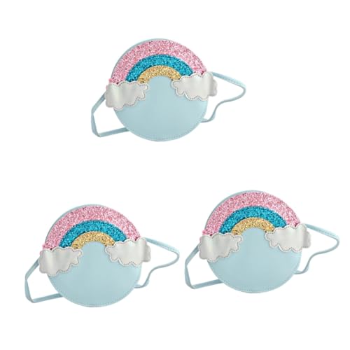 GALPADA 3stücke Crossbody Bag Für Mädchen Modische Schultertasche Mit Regenbogen- Als Aufbewahrungstasche Für Geld Und Kleine Gegenstände Blau von GALPADA