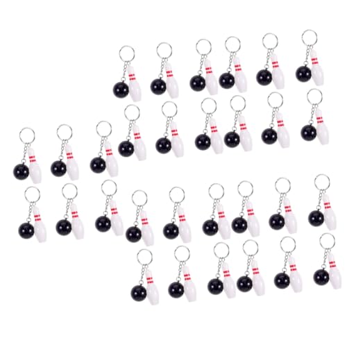 GALPADA 30stücke Bowling Schlüsselanhänger Bunte Bowlingkugel Und Pin Designs Mitgebsel Für Bowling-Partys Und Kindergeburtstage Praktische Schlüsselringe Für Sportliebhaber von GALPADA