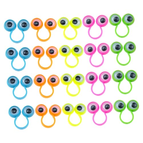 GALPADA 30 Stück Teiliges Finger Langlebige Augen Ringe Kreative Fingerpuppen für Mädchen und Jungen als Partygeschenke und Kleine Mitgebsel Fördert Spielerisch Fantasie und Konzentration von GALPADA