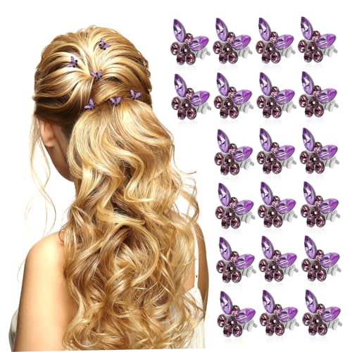 GALPADA 30 Stück Teiliges Mini Schmetterling Haarschmuck mit Funkelnden Strass Haarclips Dezente Haarspangen für Damen Styling Accessoires für Alltag und Besondere Anlässe von GALPADA